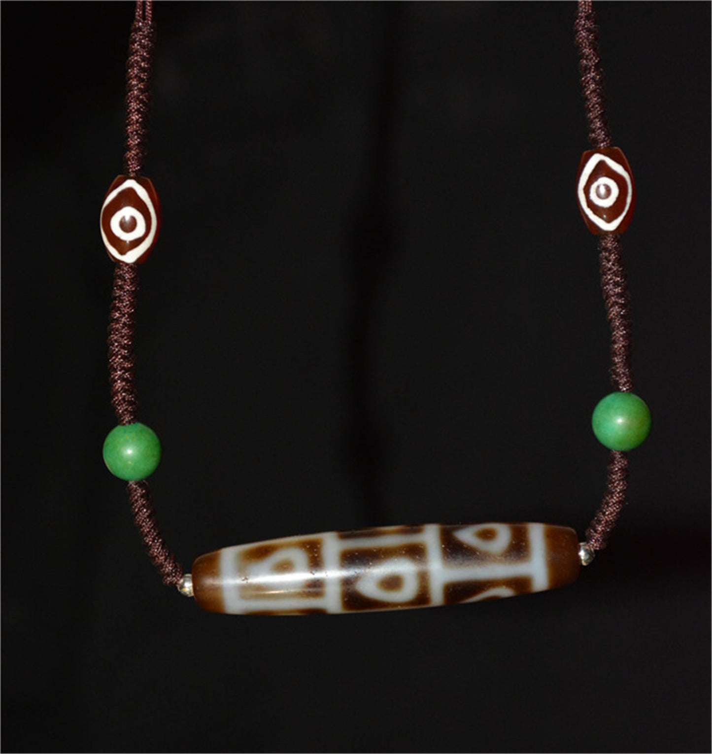 Genuine Tibetan Ancient Special Nine Eyes Dzi Bead Pendant Amulet Himalaya Old Antique Real Agate Nepal Buddha's Heart Bodhi Leaf 9 Eyed Pure Gzi Talisman Bracelet