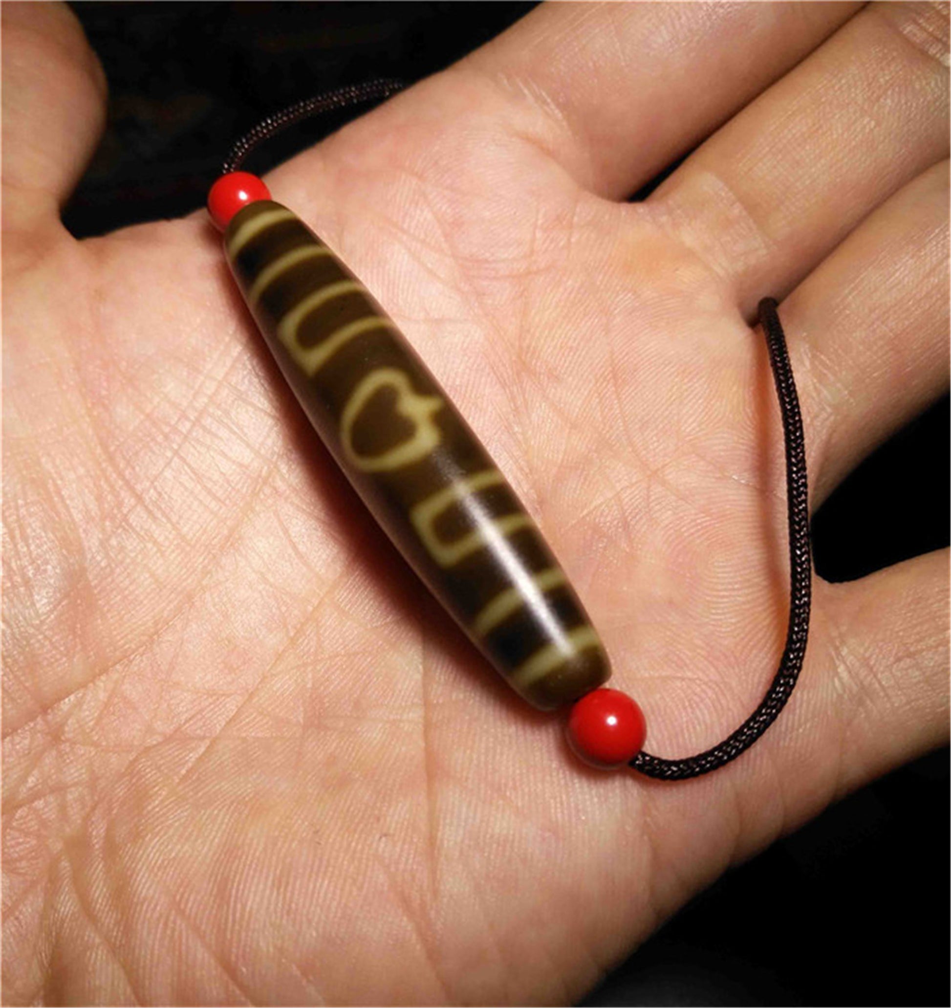 Genuine Tibetan Ancient Special Three Eyes Dzi Bead Pendant Amulet Himalaya Buddha's Heart Old Antique Real Agate Nepal 3 Eyed Pure Gzi Talisman Bracelet
