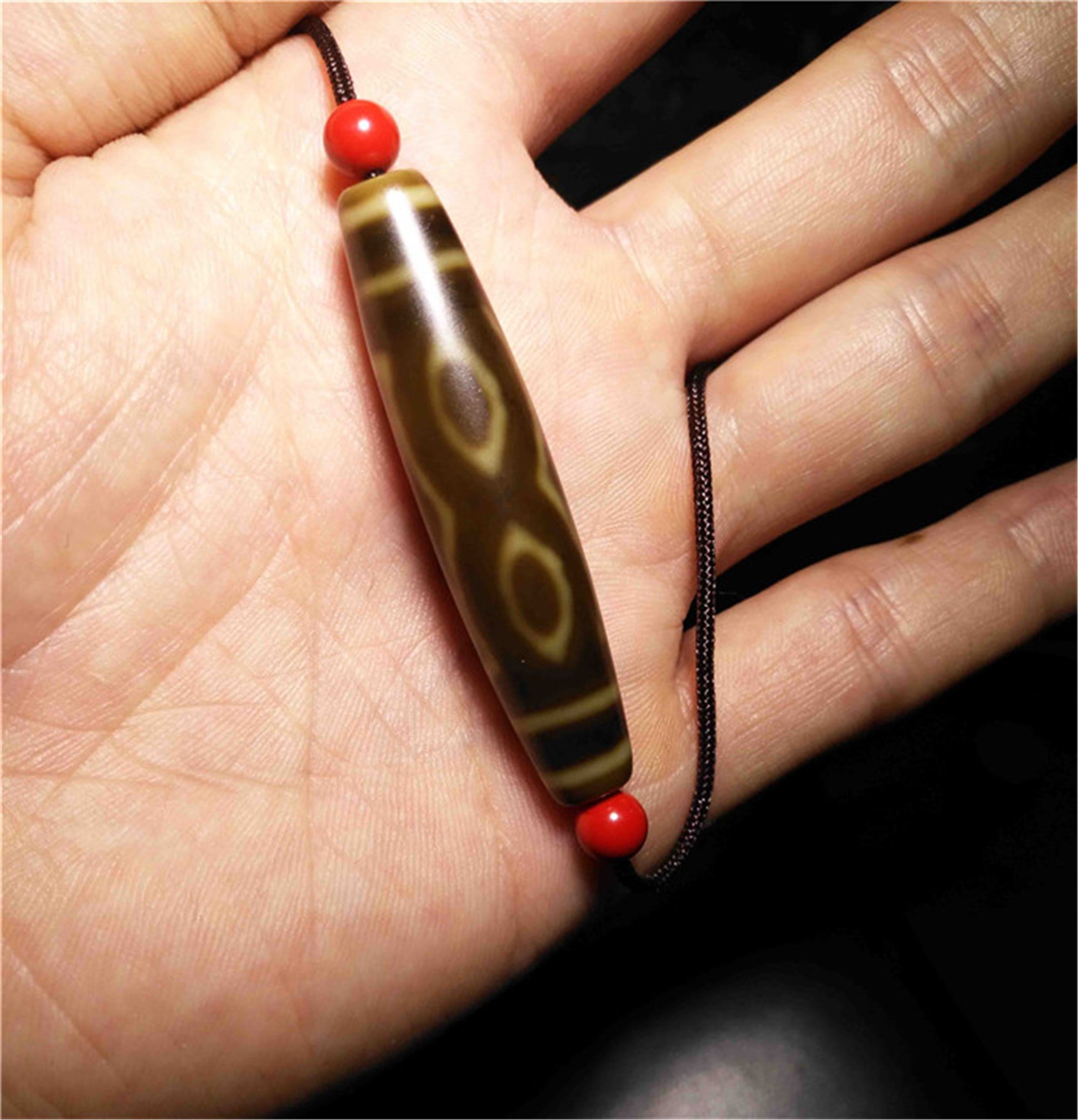 Genuine Tibetan Ancient Special Three Eyes Dzi Bead Pendant Amulet Himalaya Buddha's Heart Old Antique Real Agate Nepal 3 Eyed Pure Gzi Talisman Bracelet