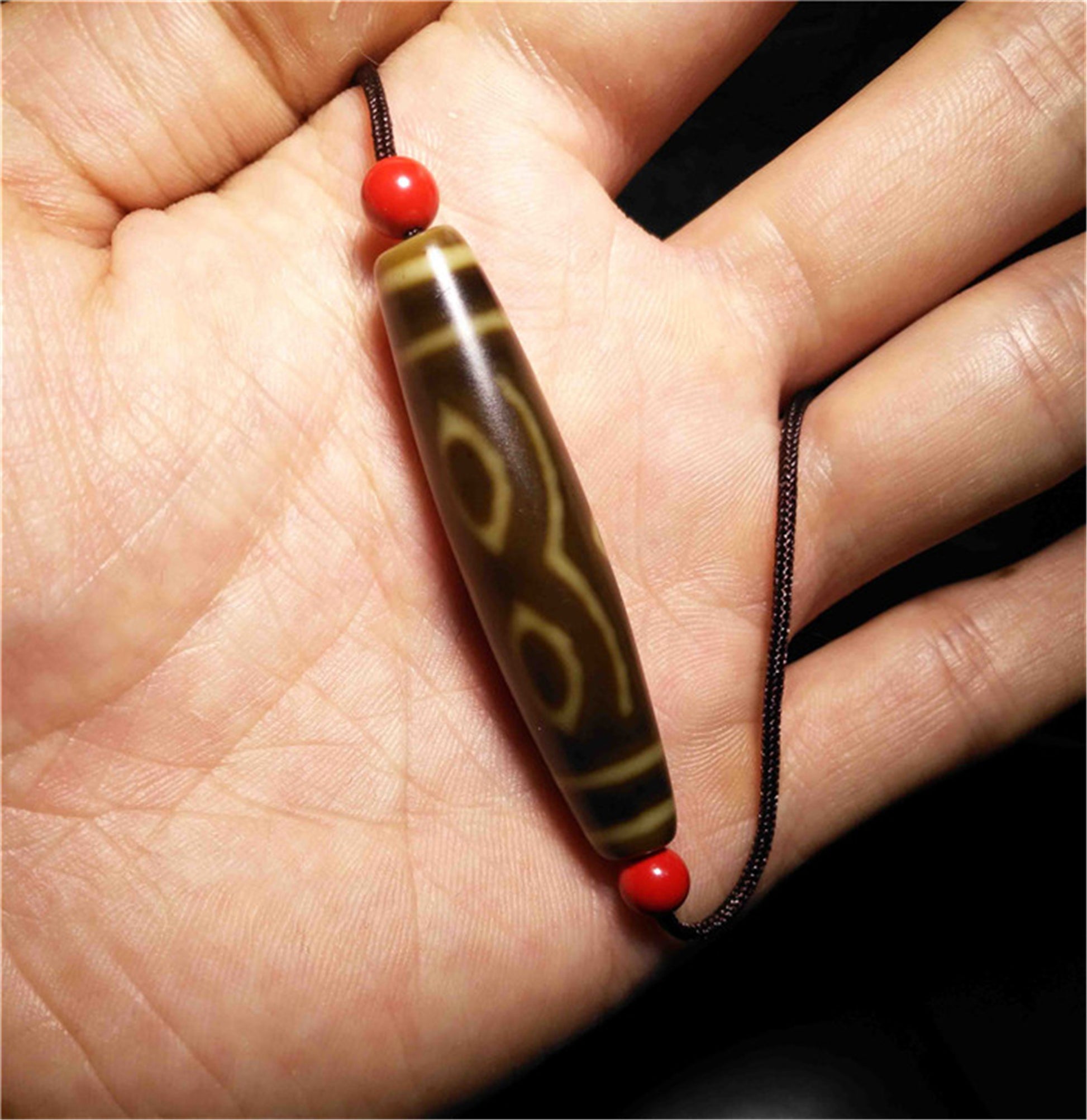 Genuine Tibetan Ancient Special Three Eyes Dzi Bead Pendant Amulet Himalaya Buddha's Heart Old Antique Real Agate Nepal 3 Eyed Pure Gzi Talisman Bracelet