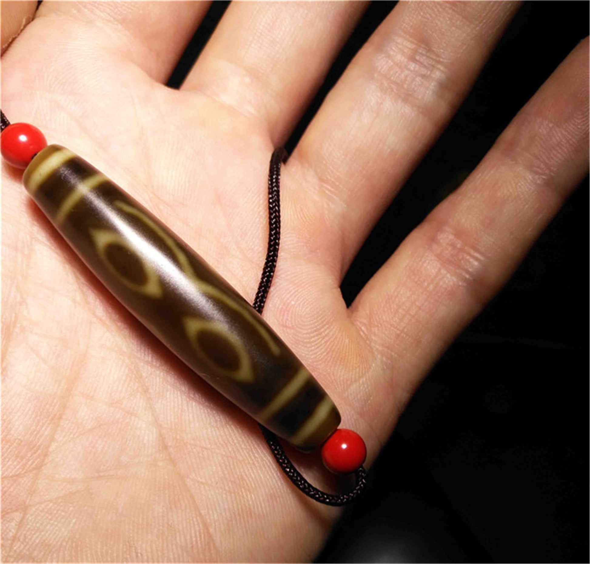 Genuine Tibetan Ancient Special Three Eyes Dzi Bead Pendant Amulet Himalaya Buddha's Heart Old Antique Real Agate Nepal 3 Eyed Pure Gzi Talisman Bracelet