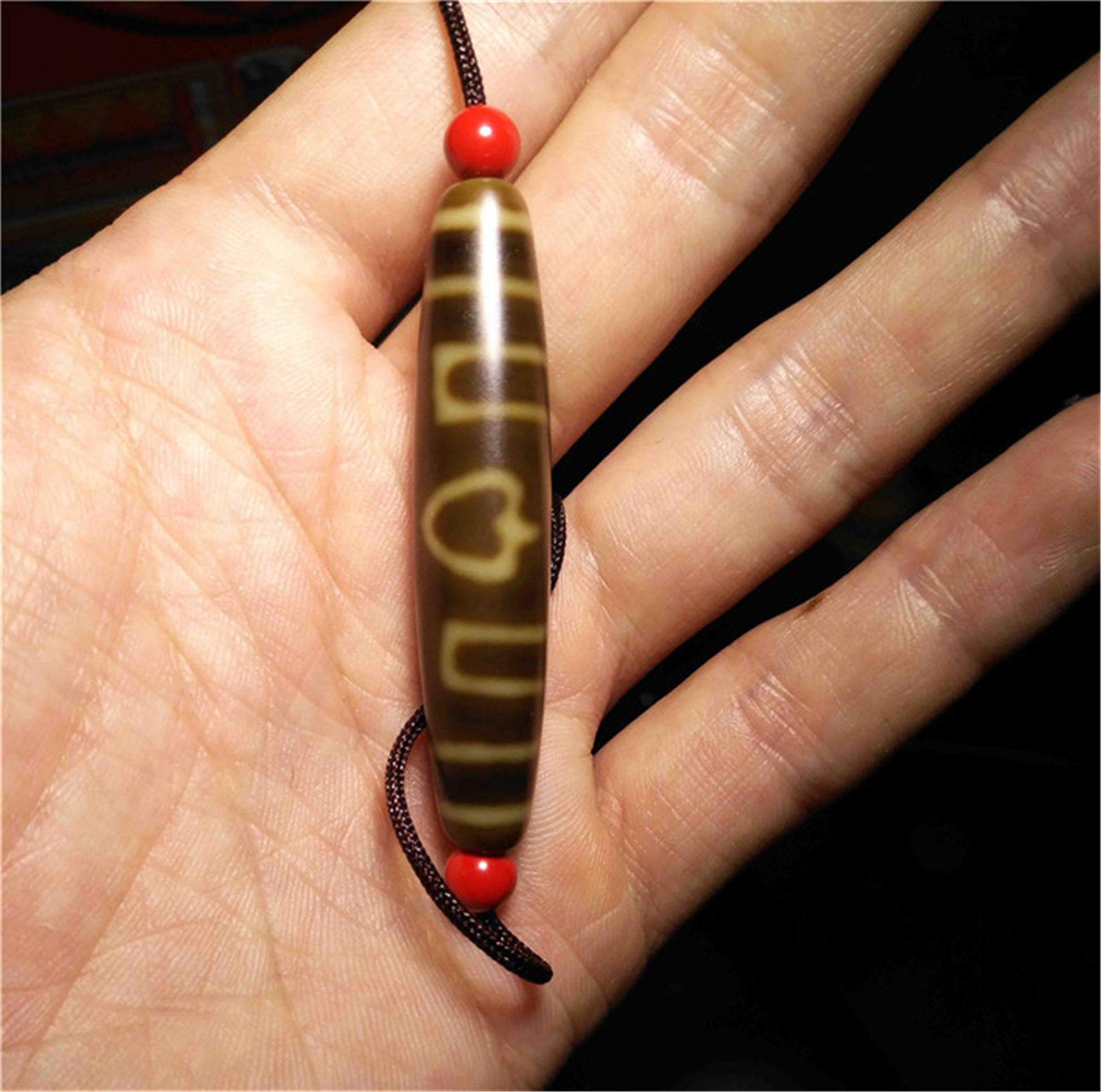 Genuine Tibetan Ancient Special Three Eyes Dzi Bead Pendant Amulet Himalaya Buddha's Heart Old Antique Real Agate Nepal 3 Eyed Pure Gzi Talisman Bracelet