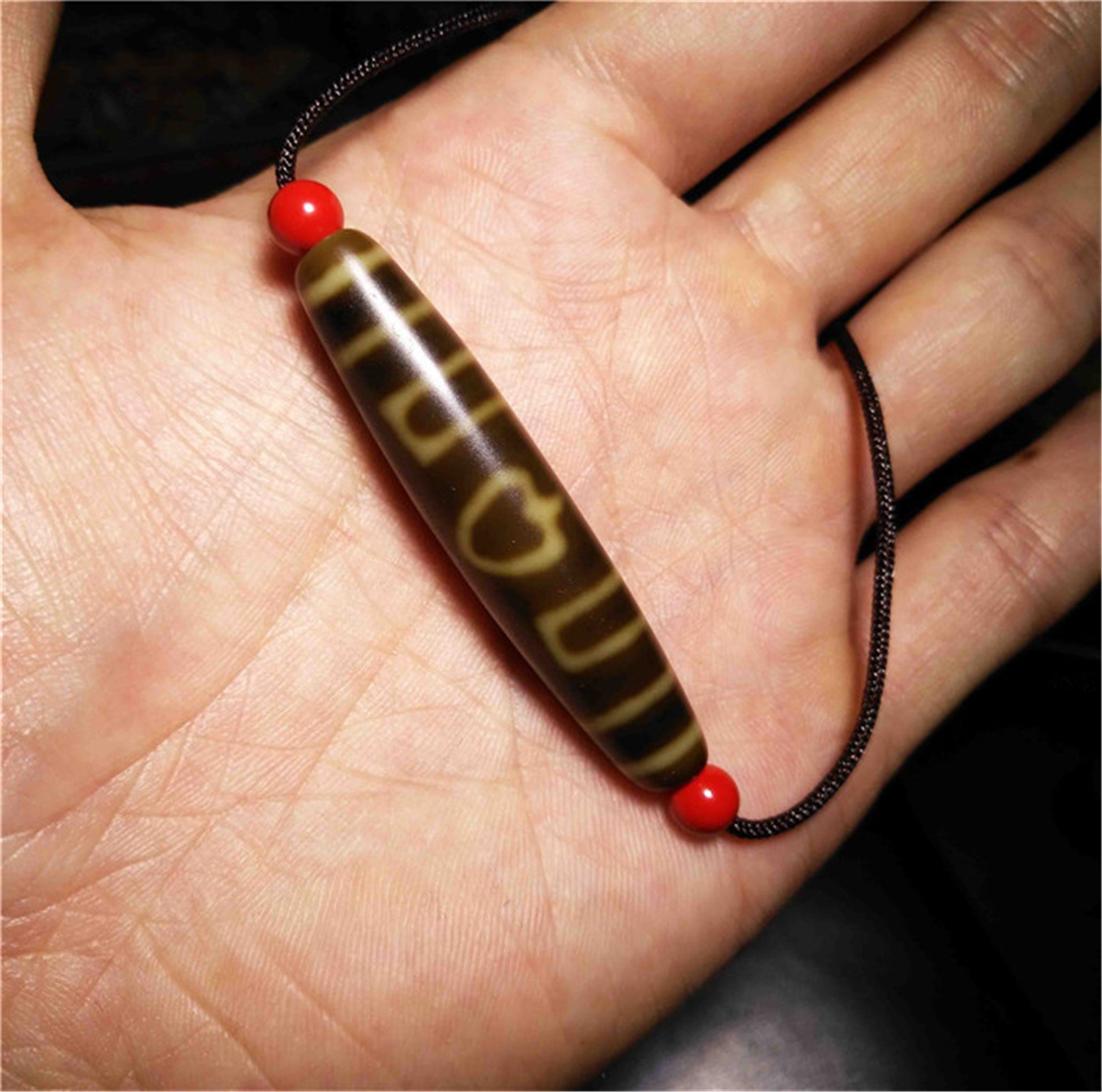 Genuine Tibetan Ancient Special Three Eyes Dzi Bead Pendant Amulet Himalaya Buddha's Heart Old Antique Real Agate Nepal 3 Eyed Pure Gzi Talisman Bracelet