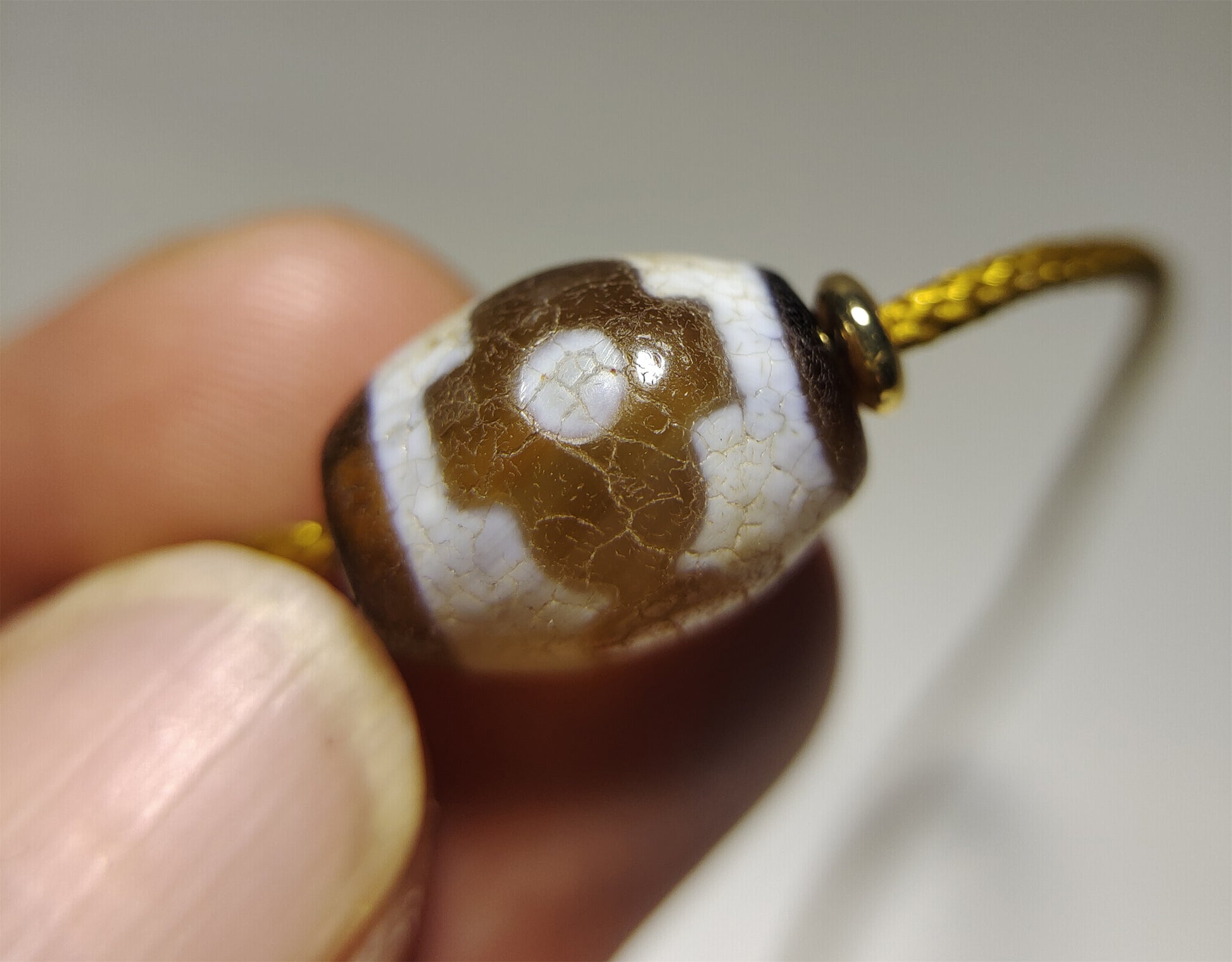 Genuine Tibetan Ancient Three Eyed Dzi Bead Pendant Amulet Himalaya Old Antique Real Agate Nepal 3 Eyes Pure Gzi Talisman Bracelet