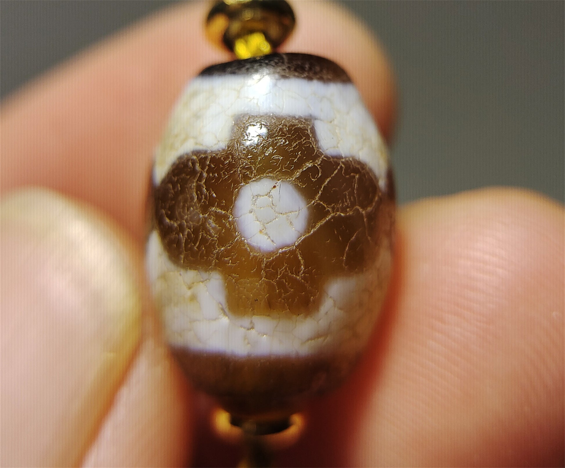 Genuine Tibetan Ancient Three Eyed Dzi Bead Pendant Amulet Himalaya Old Antique Real Agate Nepal 3 Eyes Pure Gzi Talisman Bracelet