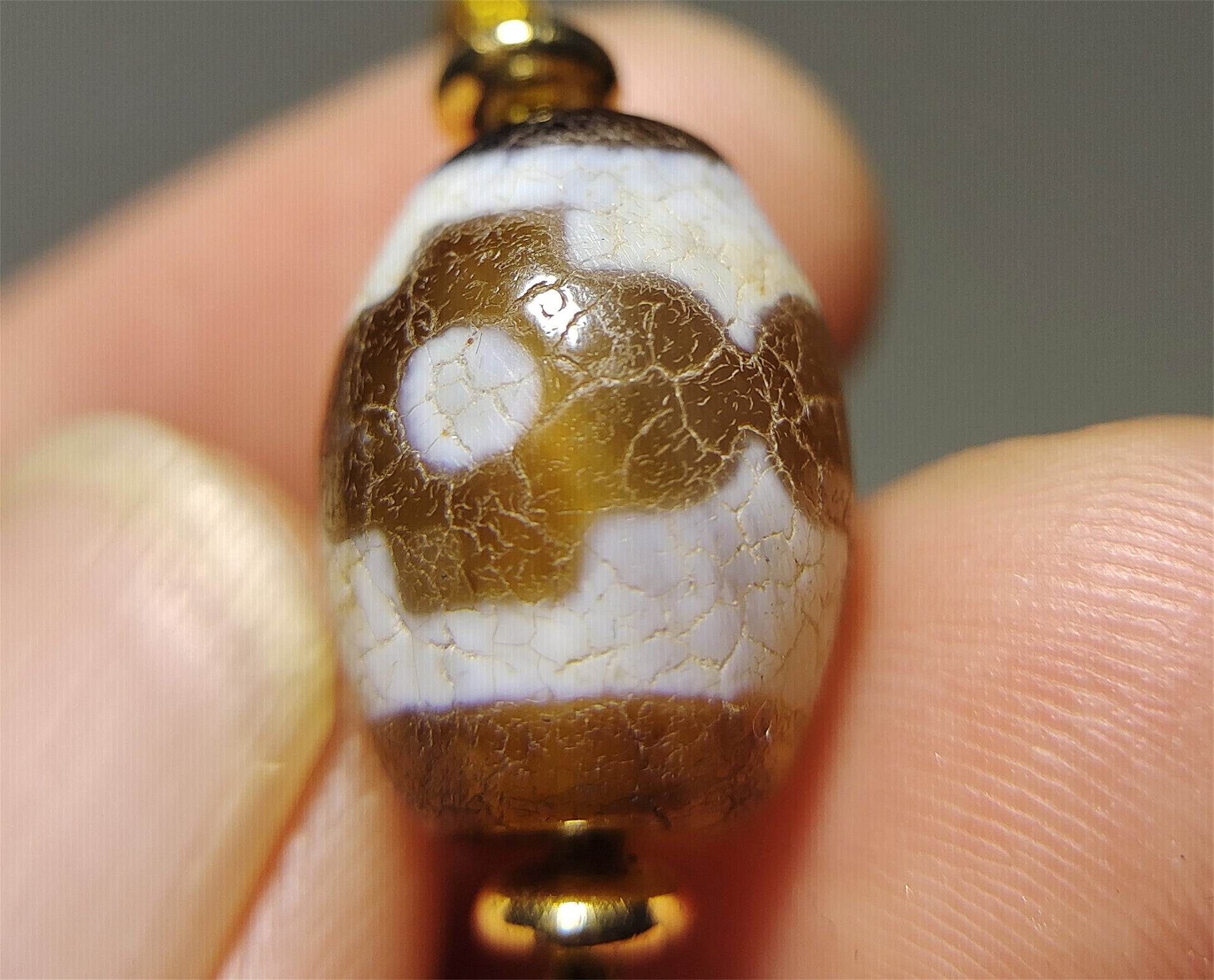 Genuine Tibetan Ancient Three Eyed Dzi Bead Pendant Amulet Himalaya Old Antique Real Agate Nepal 3 Eyes Pure Gzi Talisman Bracelet