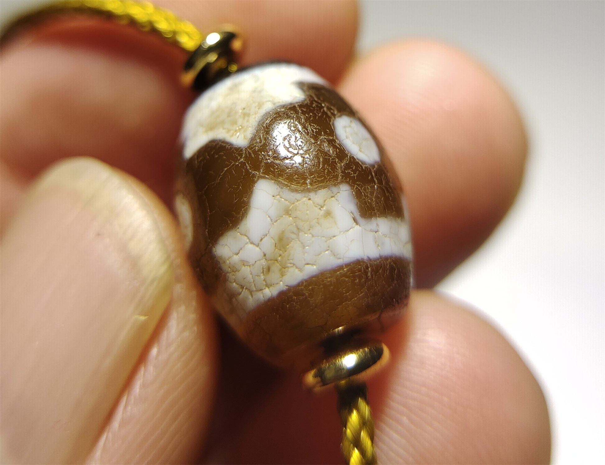Genuine Tibetan Ancient Three Eyed Dzi Bead Pendant Amulet Himalaya Old Antique Real Agate Nepal 3 Eyes Pure Gzi Talisman Bracelet
