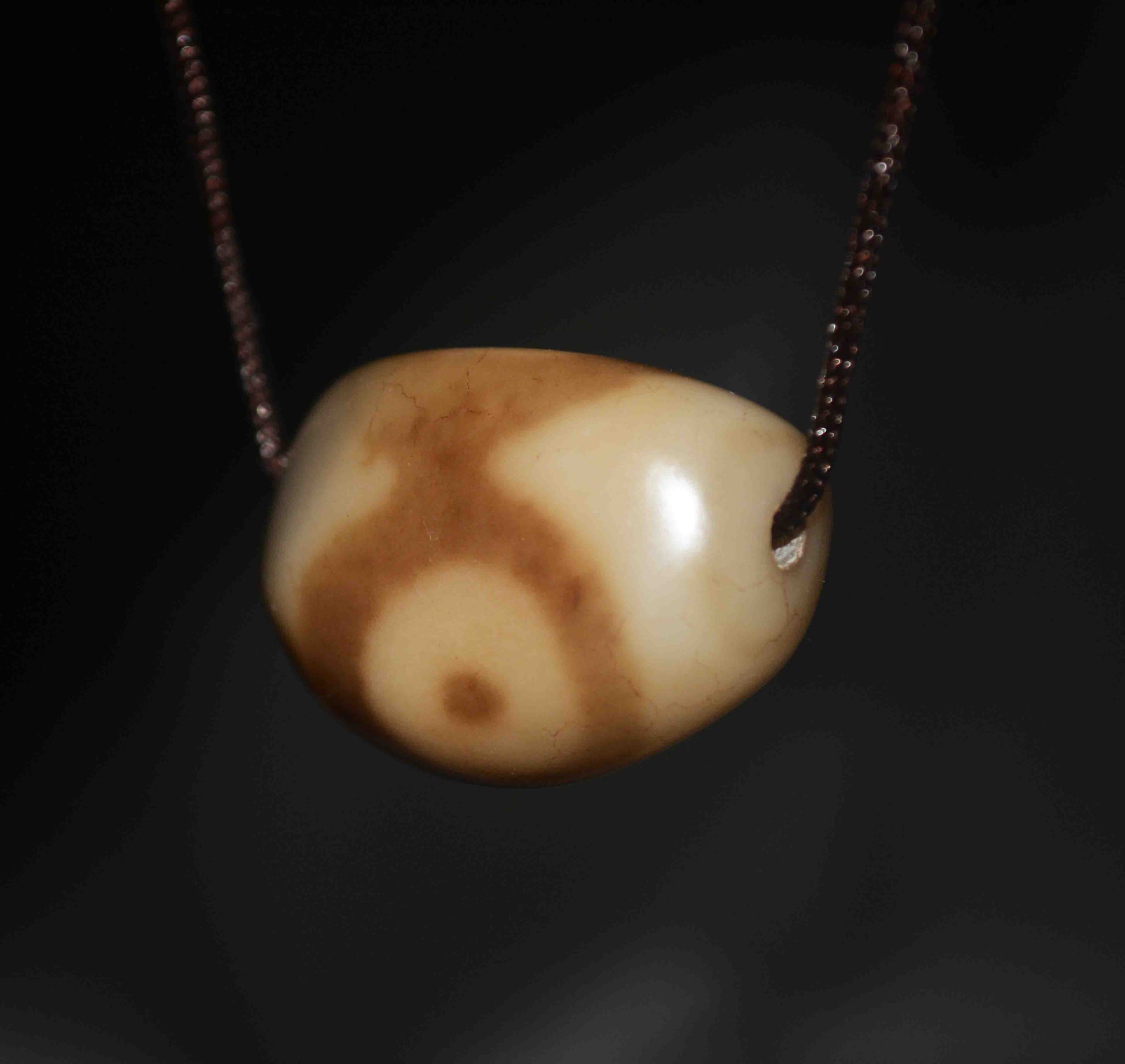 Genuine Tibetan Ancient Three Eyes Dzi Bead Pendant Amulet Himalaya Bracelet Old Antique Real Agate Nepal 3 Eyed Pure Gzi Talisman