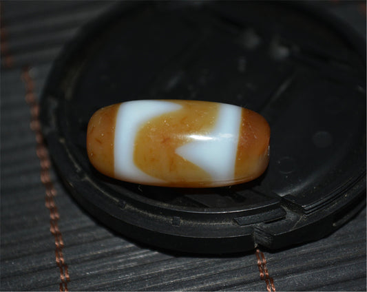 Genuine Tibetan Ancient Tiger Tooth Dzi Bead Amulet Pendant Himalaya Agate Zigzag Old Antique Nepal Real Water Wave Pure Gzi Talisman Bracelet