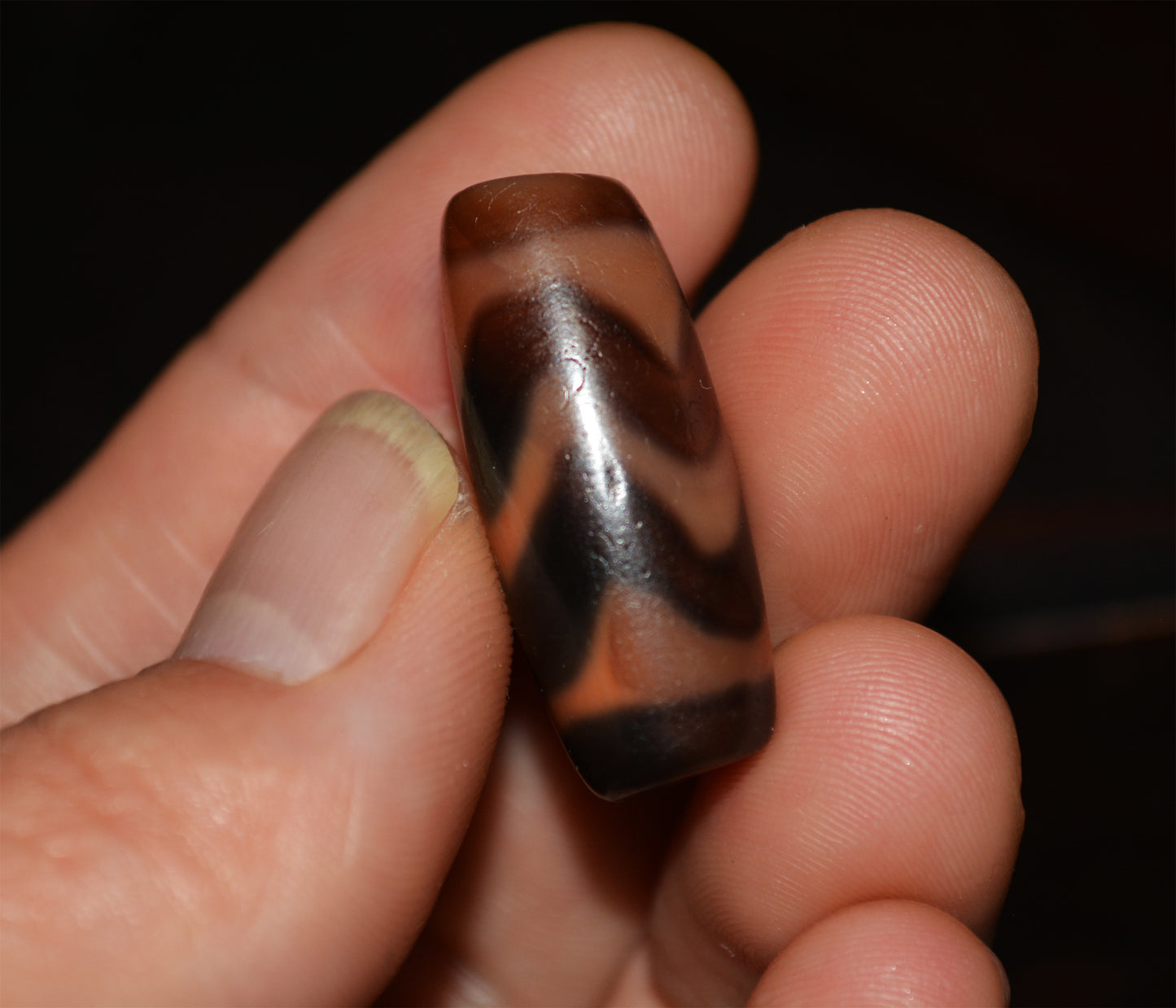 Genuine Tibetan Ancient Tiger Tooth Dzi Bead Pendant Water Wave Amulet Himalaya Zigzag Old Antique Real Agate Nepal Pure Gzi Talisman Bracelet