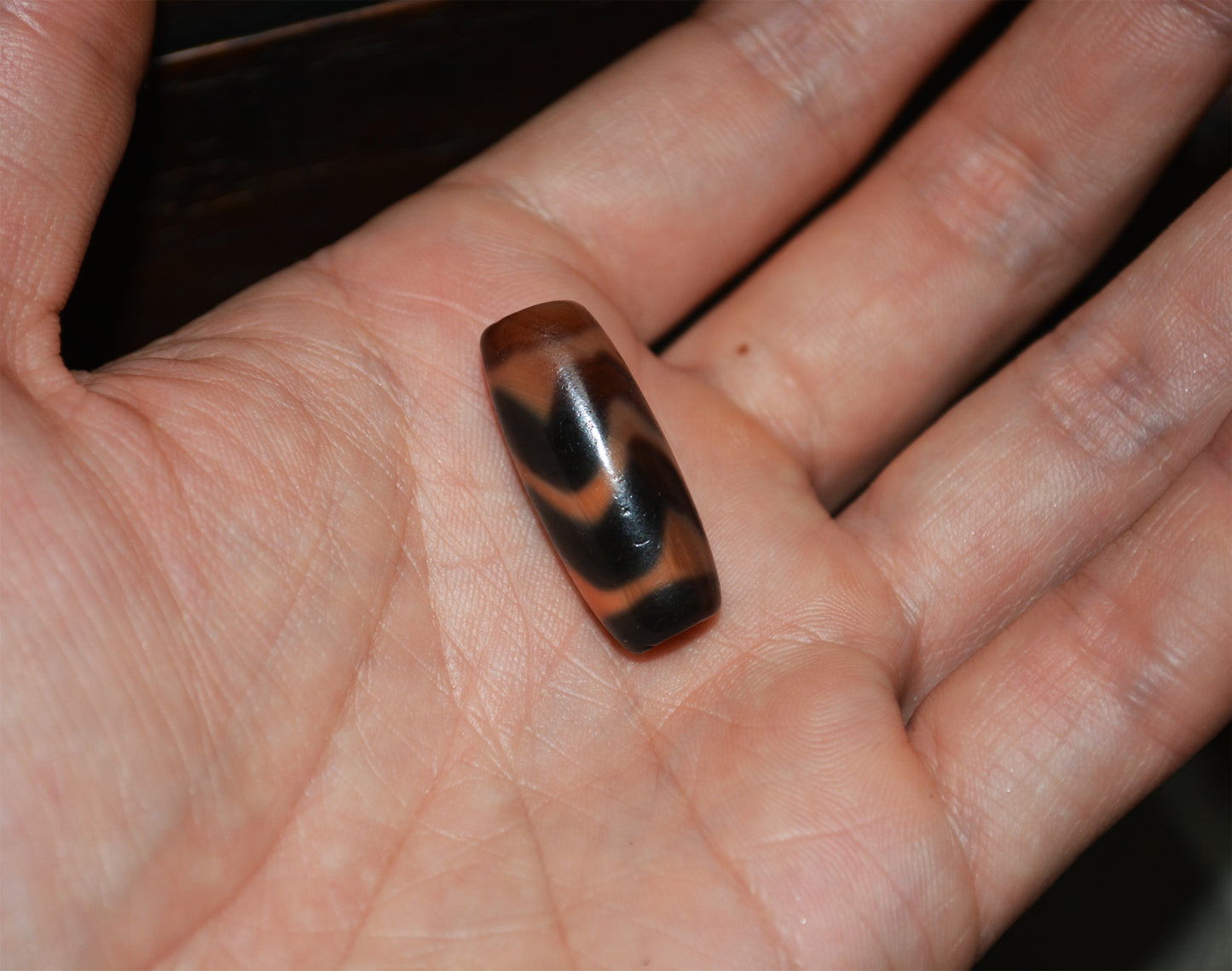 Genuine Tibetan Ancient Tiger Tooth Dzi Bead Pendant Water Wave Amulet Himalaya Zigzag Old Antique Real Agate Nepal Pure Gzi Talisman Bracelet