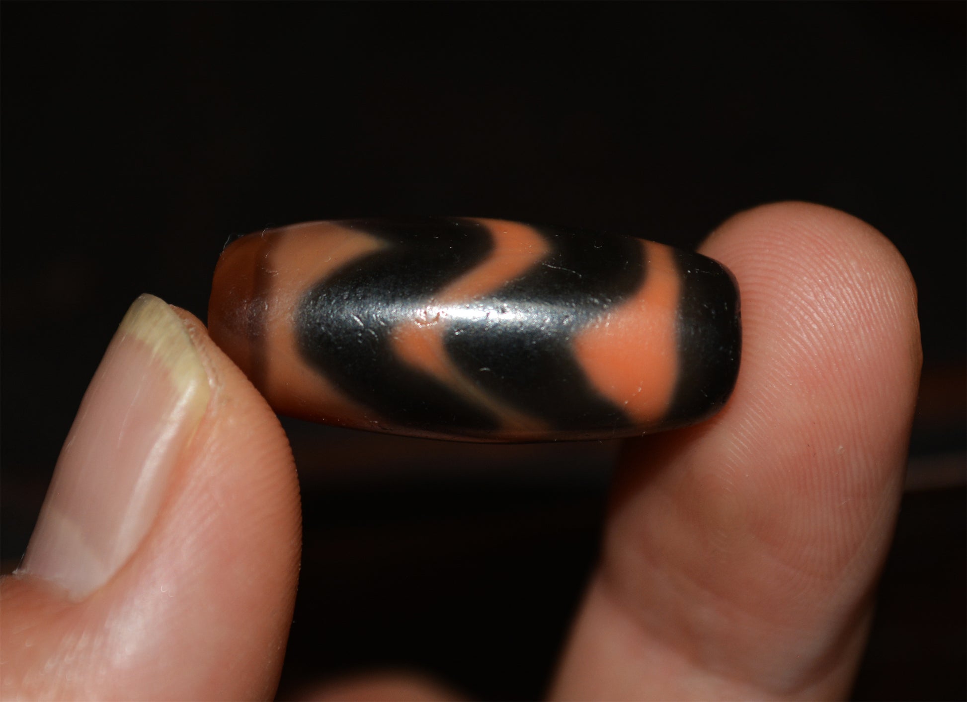 Genuine Tibetan Ancient Tiger Tooth Dzi Bead Pendant Water Wave Amulet Himalaya Zigzag Old Antique Real Agate Nepal Pure Gzi Talisman Bracelet