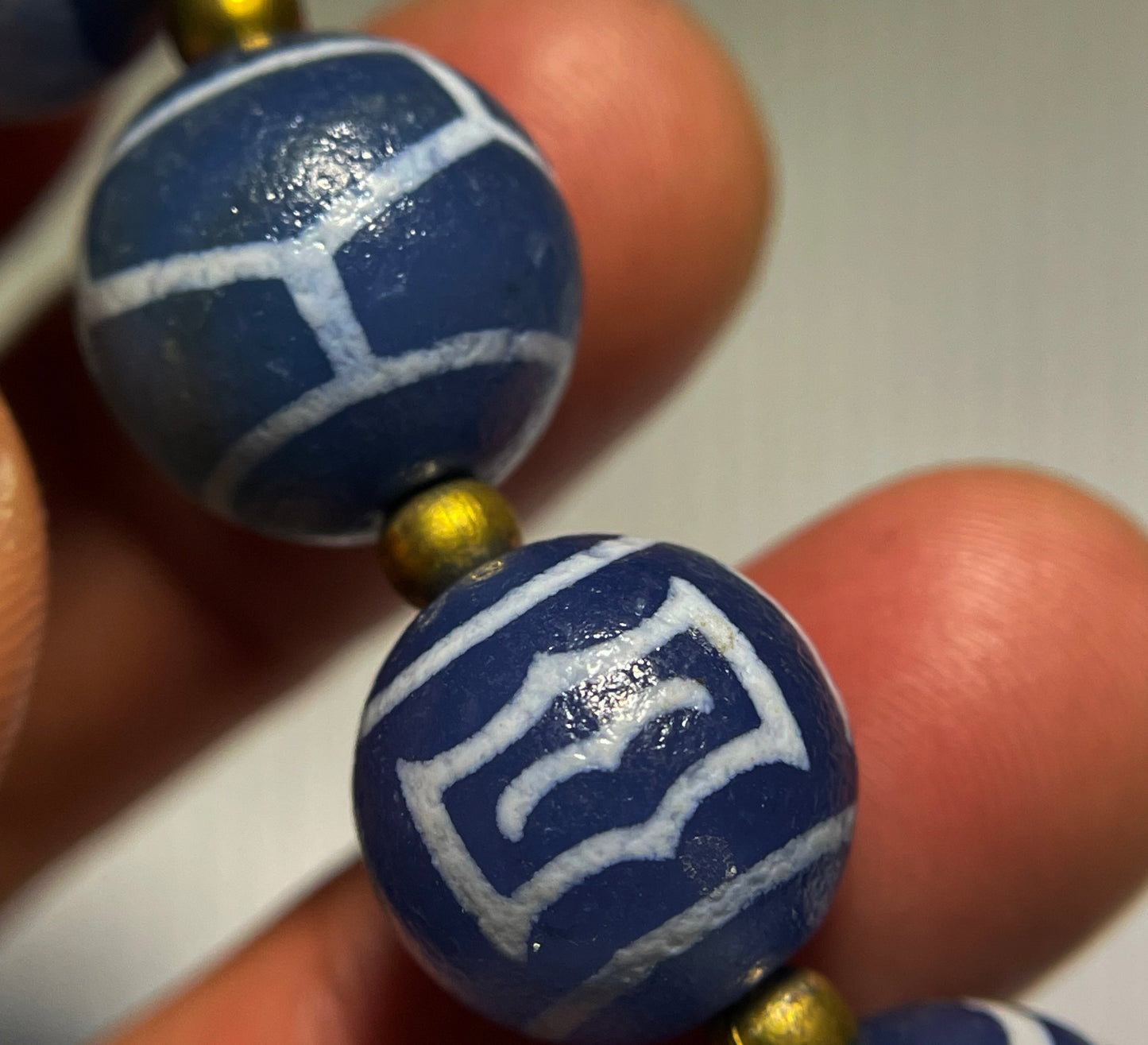 Genuine Tibetan Old Ancient Dzi Bead Bracelet Amulet Mala Prayer Beads Real Himalaya Agate Gzi