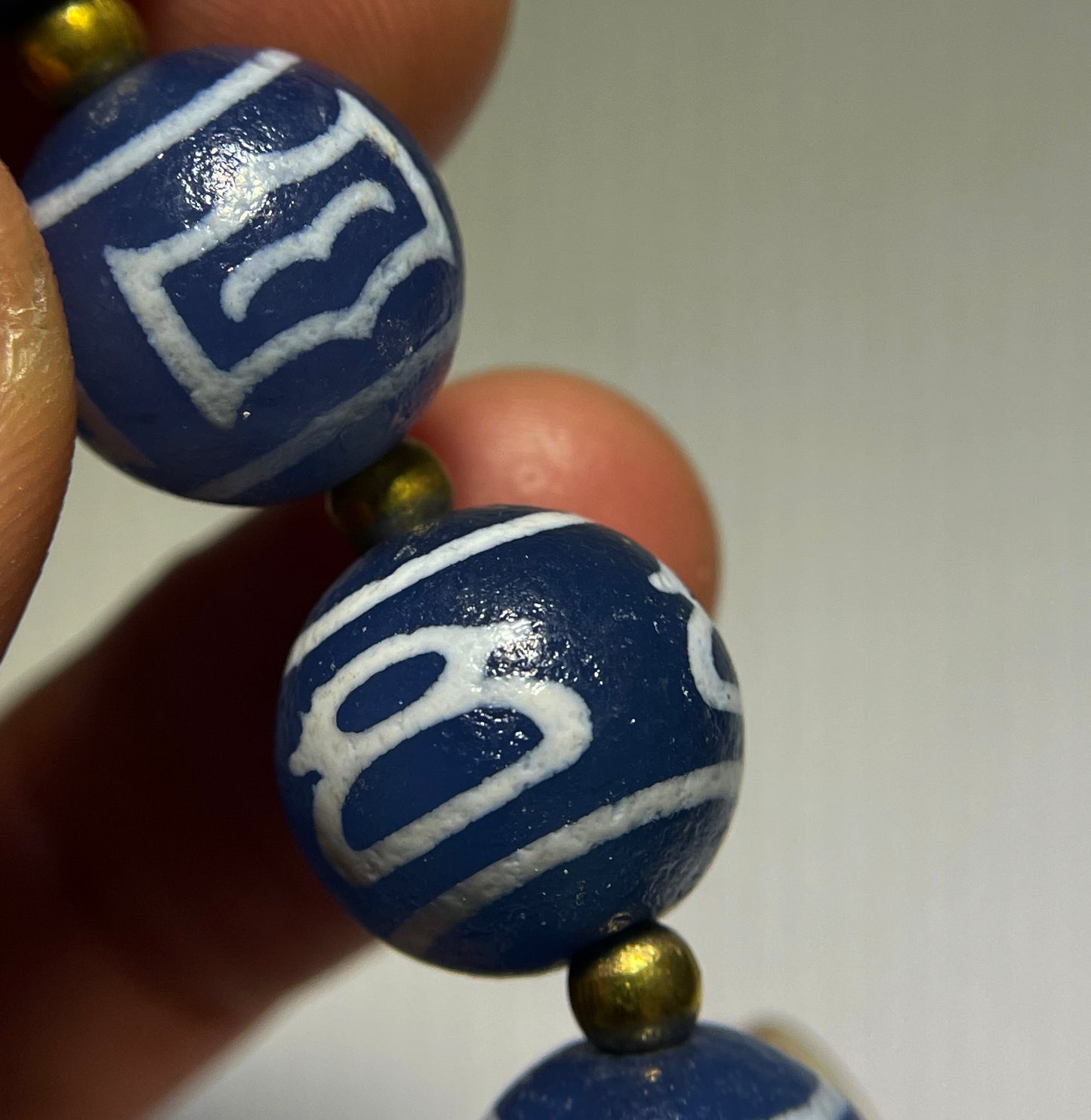 Genuine Tibetan Old Ancient Dzi Bead Bracelet Amulet Mala Prayer Beads Real Himalaya Agate Gzi