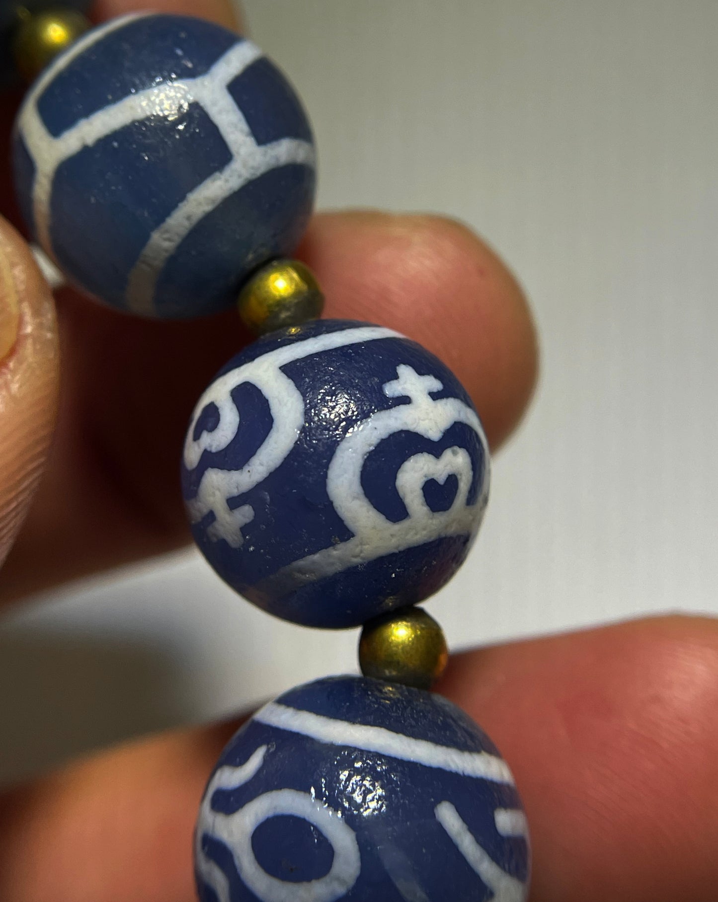 Genuine Tibetan Old Ancient Dzi Bead Bracelet Amulet Mala Prayer Beads Real Himalaya Agate Gzi