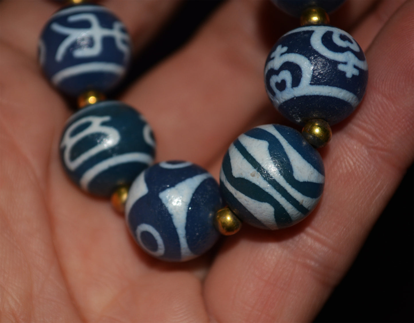 Genuine Tibetan Old Ancient Dzi Bead Bracelet Amulet Mala Prayer Beads Real Himalaya Agate Gzi