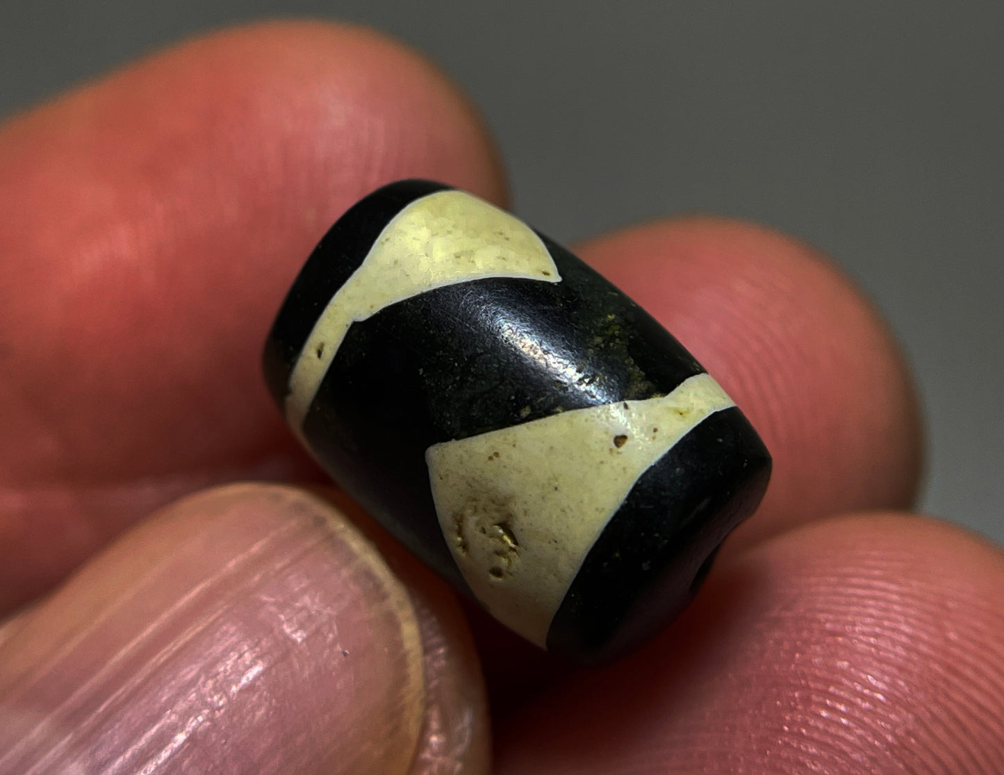 Genuine Tibetan Old Ancient Tiger Tooth Motif Dzi Bead Amulet Pendant Himalayan Pure Zigzag Gzi Lucky Talisman Bracelet