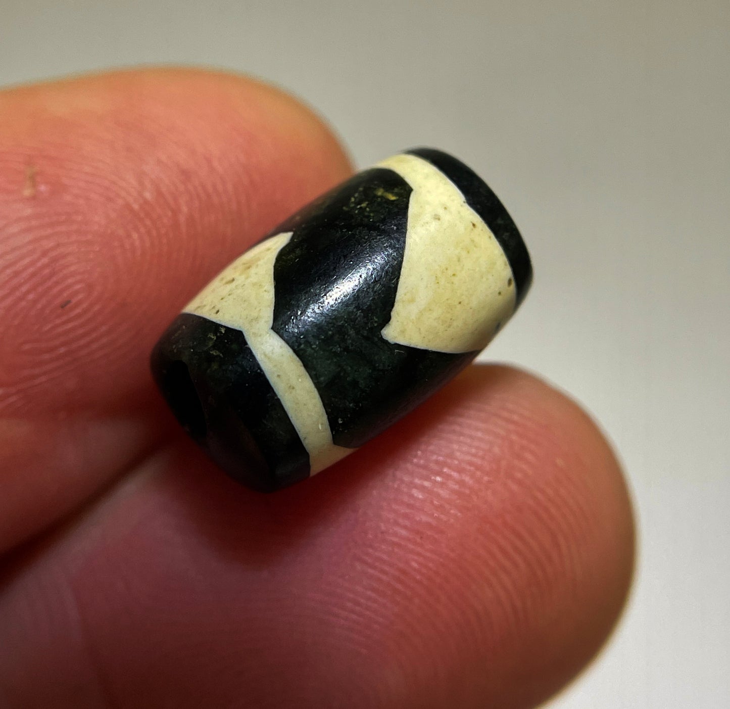 Genuine Tibetan Old Ancient Tiger Tooth Motif Dzi Bead Amulet Pendant Himalayan Pure Zigzag Gzi Lucky Talisman Bracelet