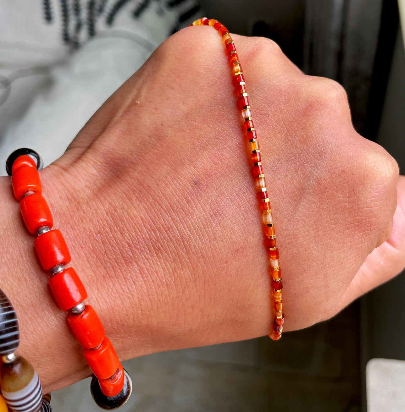 Tibetan Old Antiqe Red Agate Necklace Real Carnelian Bracelet Sardonyx Himalaya Mala Prayer Beads Natural Mini Small