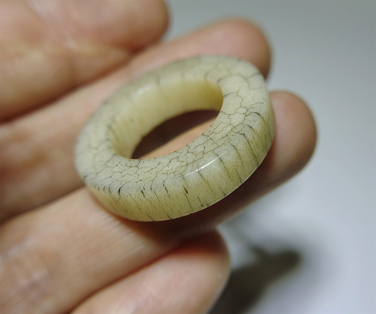 Genuine Tibetan Old Yak Bone Amulet Doughnut Ring Real Kapala Beads Antique Pendant Mala Prayer Lucky Talisman Donut