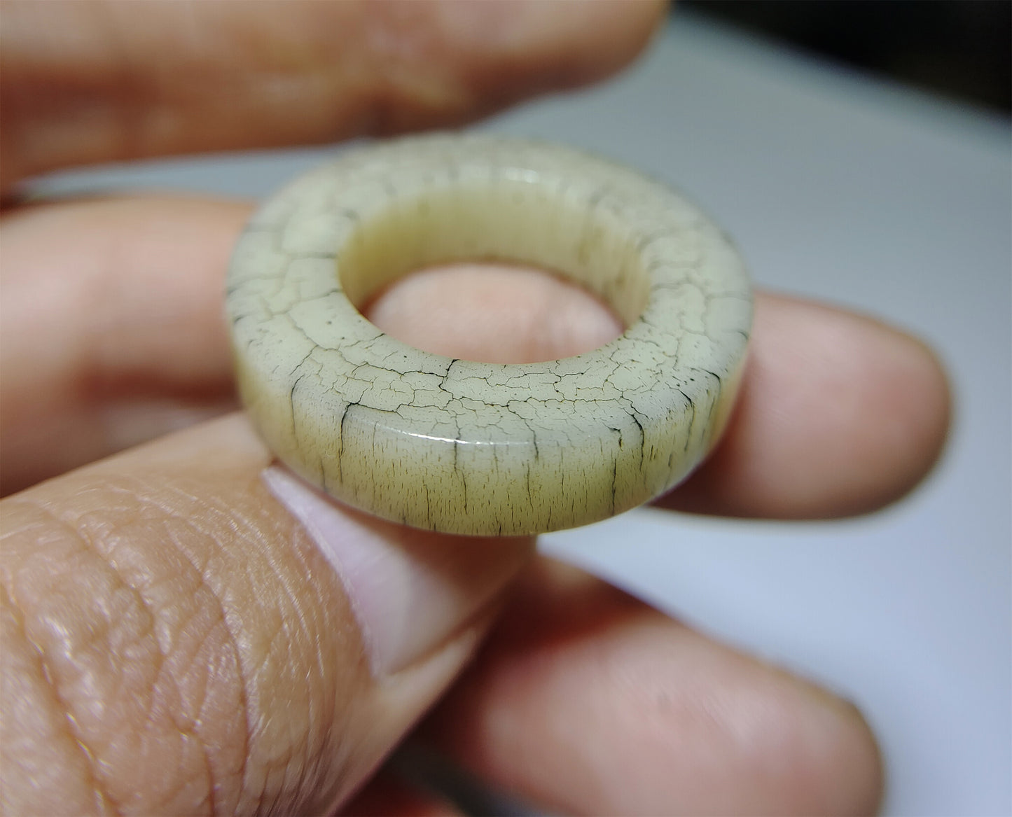 Genuine Tibetan Old Yak Bone Amulet Doughnut Ring Real Kapala Beads Antique Pendant Mala Prayer Lucky Talisman Donut