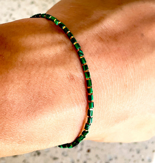Himalaya Old Antiqe Malachite Beads Bracelet Necklace Real Mini Small Size Tibetan Mala Prayer Beads Natural Chain