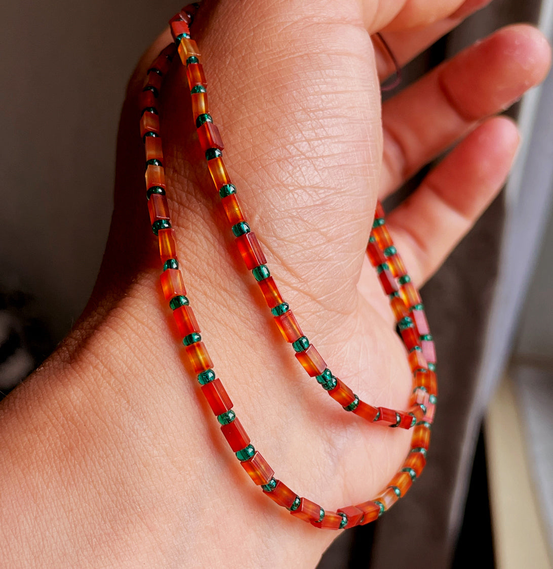 Himalaya Old Antiqe Red Agate Bracelet Necklace Real Mini Small Size Carnelian Tibetan Mala Prayer Beads Natural Sardonyx