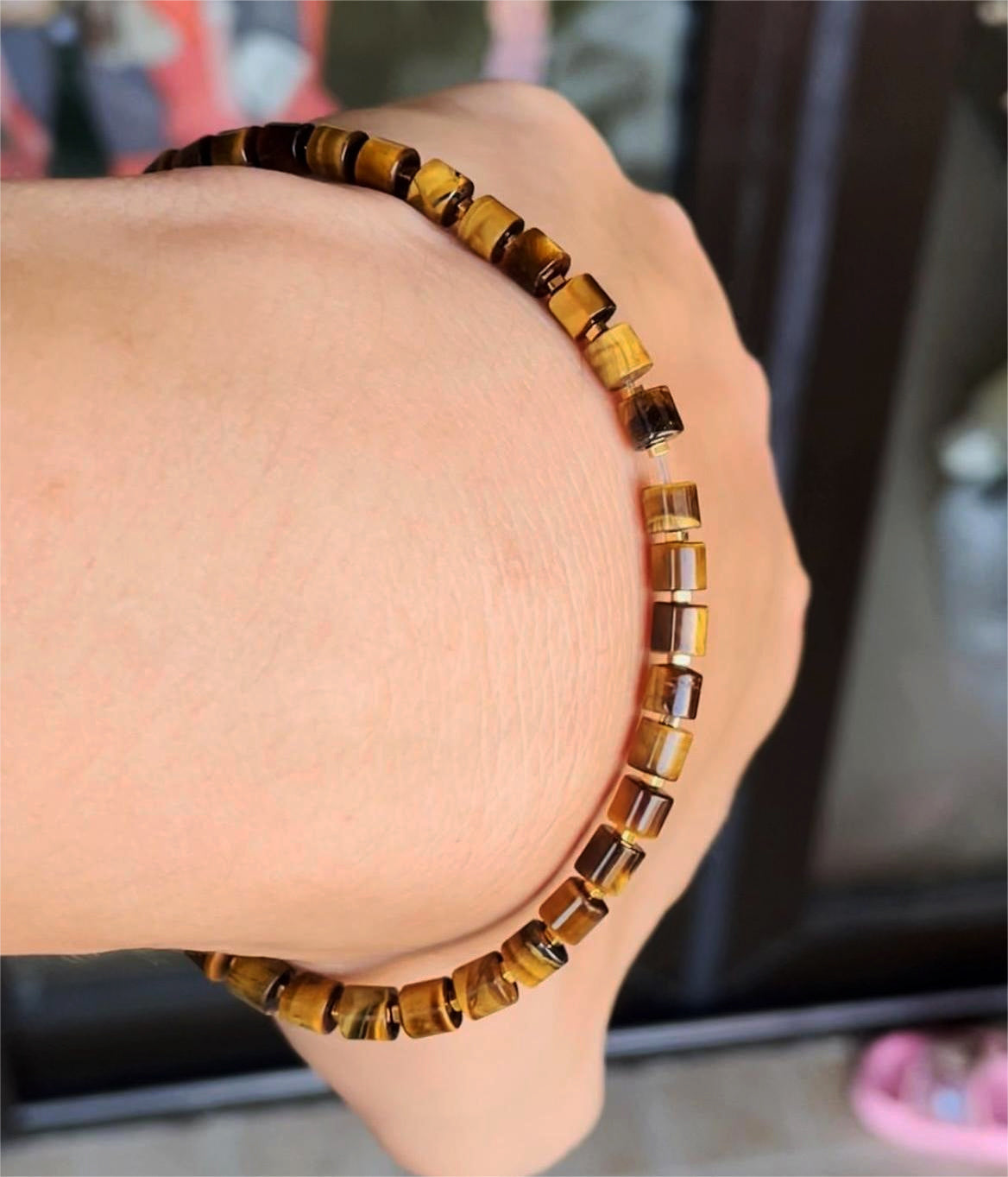 Himalaya Old Antiqe Tiger's Eye Stone Bracelet Necklace Real Mini Small Size Tigerite Tibetan Mala Prayer Beads Natural