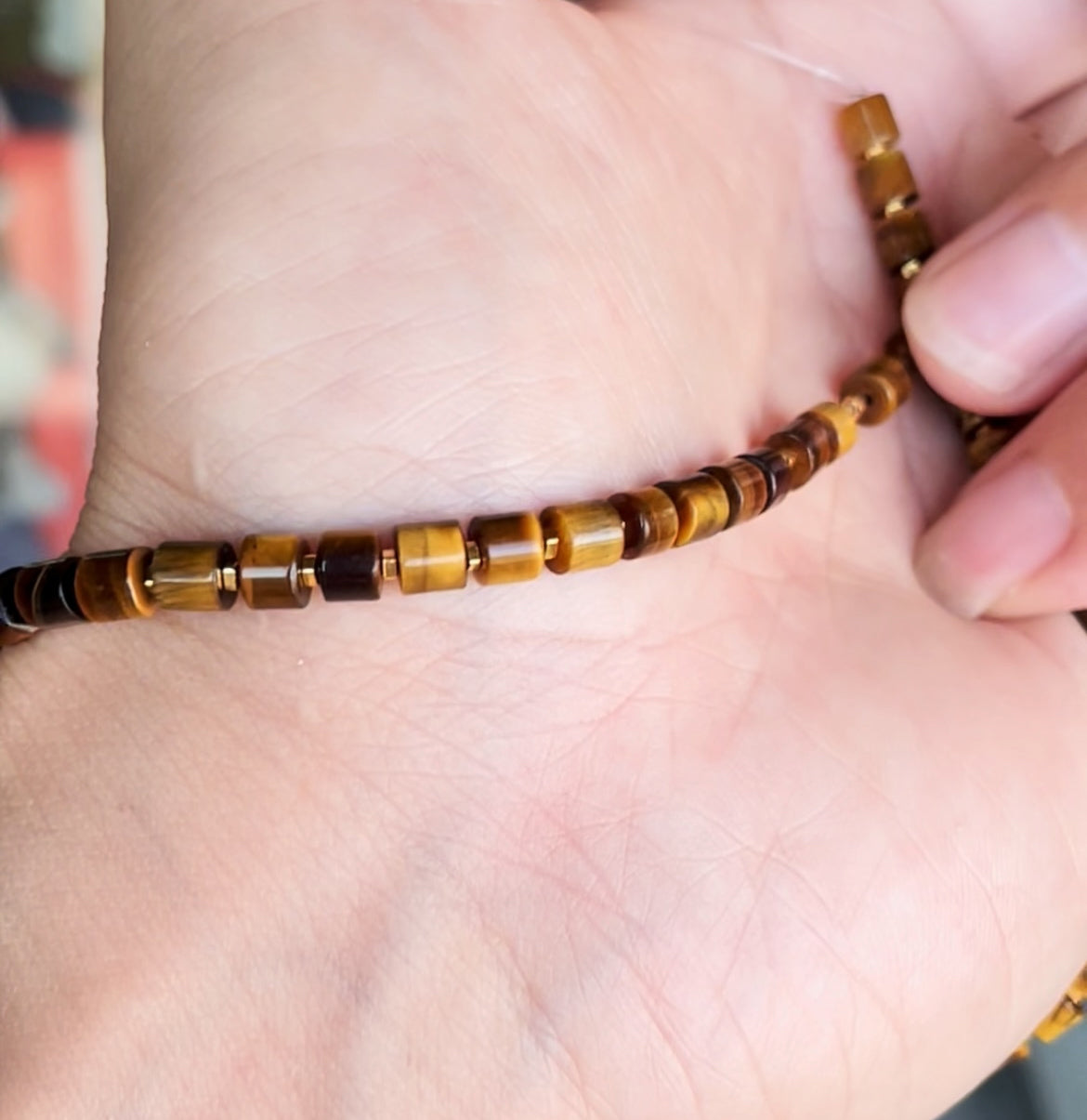 Himalaya Old Antiqe Tiger's Eye Stone Bracelet Necklace Real Mini Small Size Tigerite Tibetan Mala Prayer Beads Natural