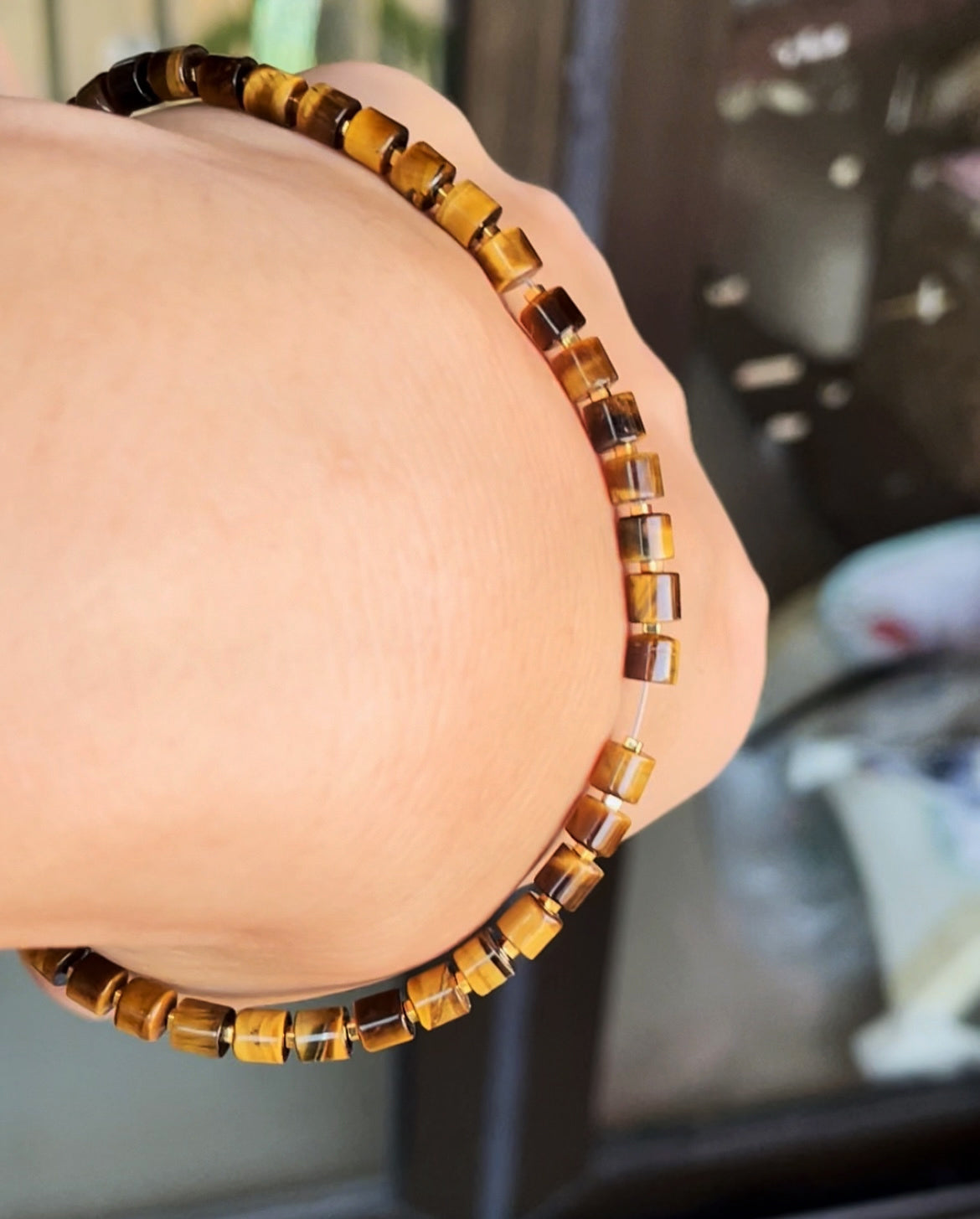 Himalaya Old Antiqe Tiger's Eye Stone Bracelet Necklace Real Mini Small Size Tigerite Tibetan Mala Prayer Beads Natural