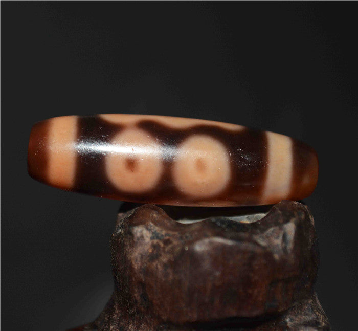 Himalayan Ancient Cinnabar Three Eyes Dzi Bead Amulet Tibet Old Real Agate Nepal Bloodspots 3 Eyed Pure Gzi Pendant Talisman Bracelet