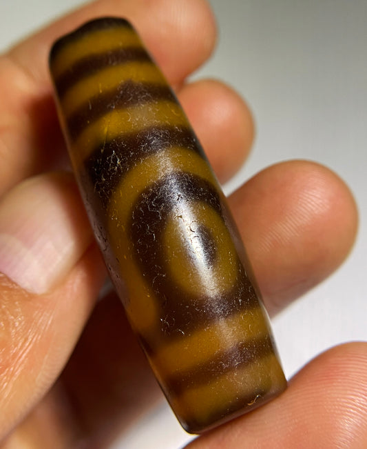 Himalayan Ancient Two Eye Dzi Bead Amulet Pendant Tibet Agate Real 2 Eyed Pure Gzi Old Antique Talisman