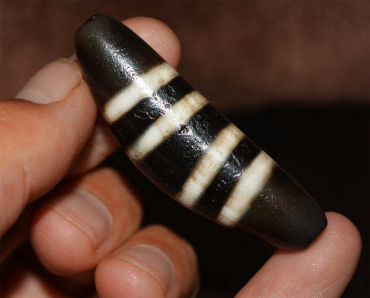 Himalayan Old Ancient Four Seven Stripes Dzi Bead 4 Striped Amulet Real Tibet Agate Gzi