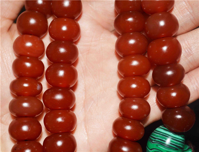 Himalayan Old Antique Real Pema Raka Mala Prayer Beads Red Agate Nanhong Carnelian Tibet Rosary Bracelet