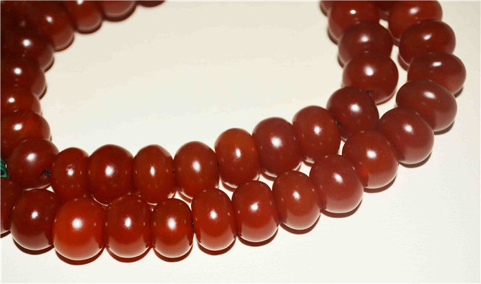 Himalayan Old Antique Real Pema Raka Mala Prayer Beads Red Agate Nanhong Carnelian Tibet Rosary Bracelet