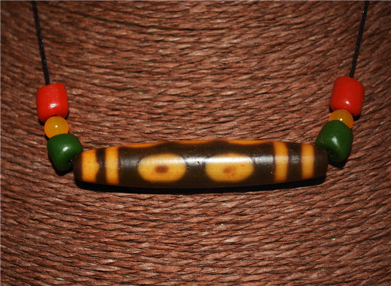 Himalayas Ancient Five Eyes Dzi Bead Pendant Amulet Tibetan Old Real Agate Nepal 5 Eyed Pure Gzi Talisman Bracelet