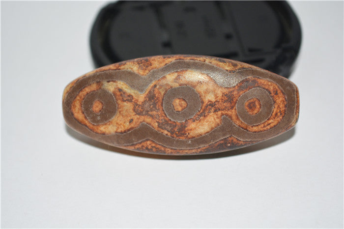 Himalayas Ancient Six Eyes Dzi Bead Amulet Pendant Agate Pure 6 Eyed Gzi Old Real Tibet Talisman