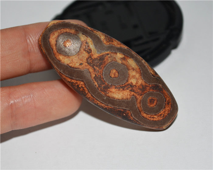 Himalayas Ancient Six Eyes Dzi Bead Amulet Pendant Agate Pure 6 Eyed Gzi Old Real Tibet Talisman