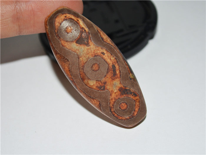 Himalayas Ancient Six Eyes Dzi Bead Amulet Pendant Agate Pure 6 Eyed Gzi Old Real Tibet Talisman