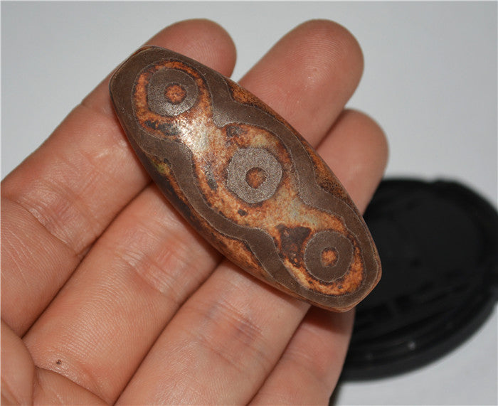 Himalayas Ancient Six Eyes Dzi Bead Amulet Pendant Agate Pure 6 Eyed Gzi Old Real Tibet Talisman