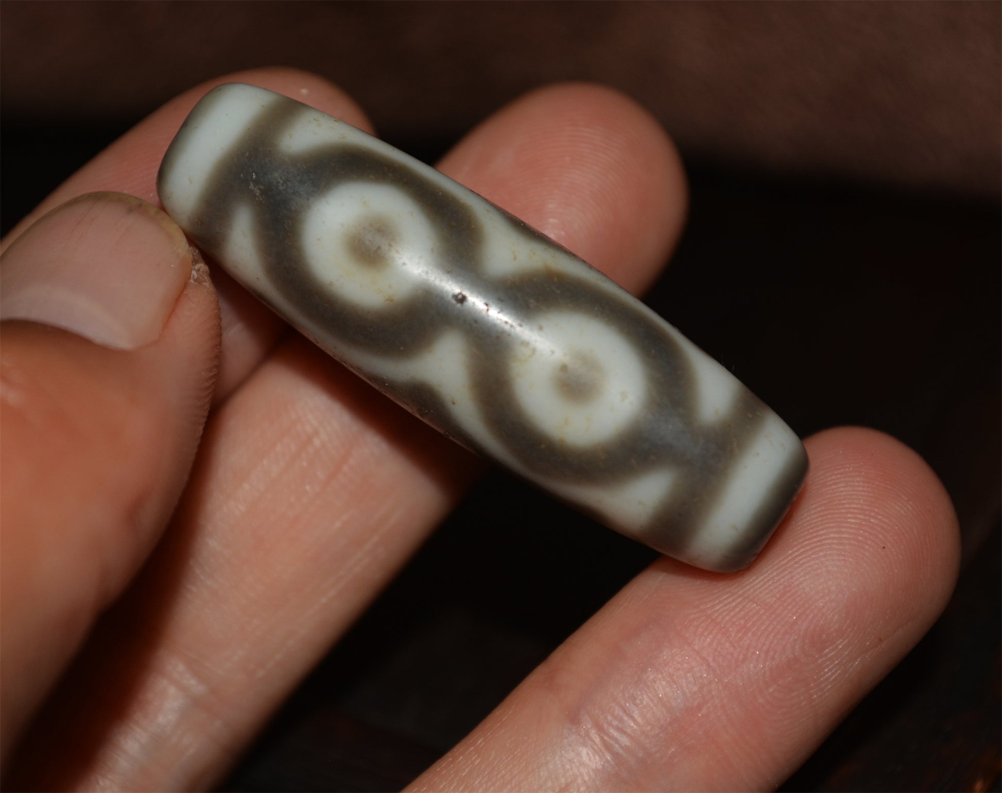 Himalayas Ancient Three Eyes Dzi Bead Amulet Real Tibetan Pendant Agate Pure 3 Eyed Gzi Old Antique Genuine Talisman Bracelet