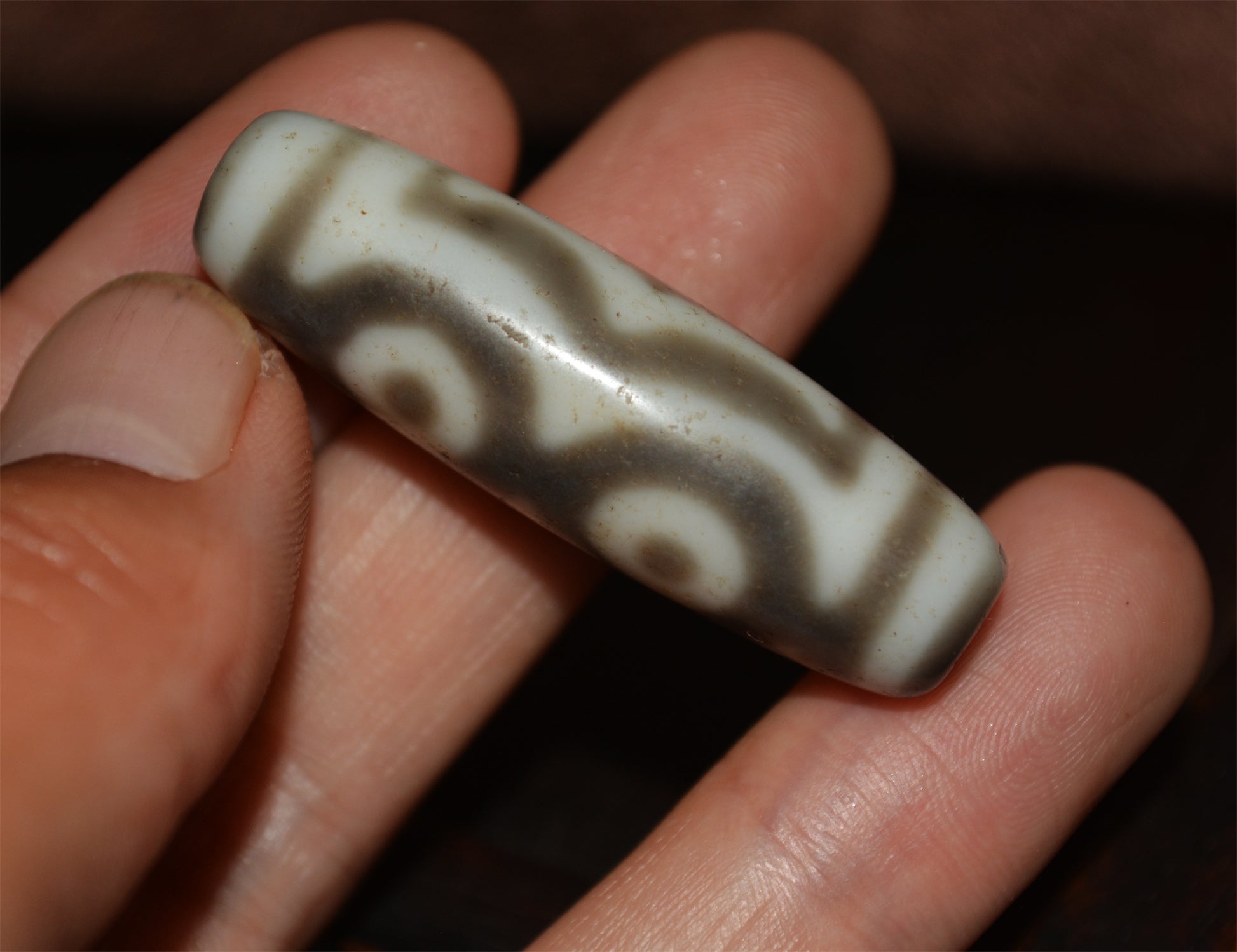 Himalayas Ancient Three Eyes Dzi Bead Amulet Real Tibetan Pendant Agate Pure 3 Eyed Gzi Old Antique Genuine Talisman Bracelet