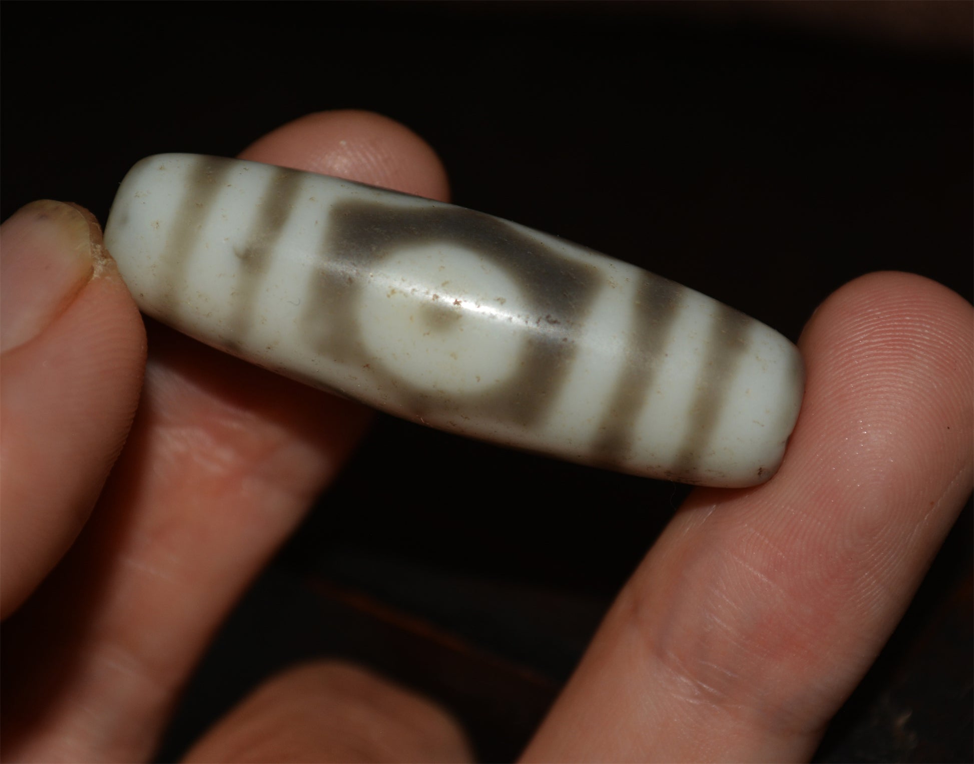 Himalayas Ancient Three Eyes Dzi Bead Amulet Real Tibetan Pendant Agate Pure 3 Eyed Gzi Old Antique Genuine Talisman Bracelet