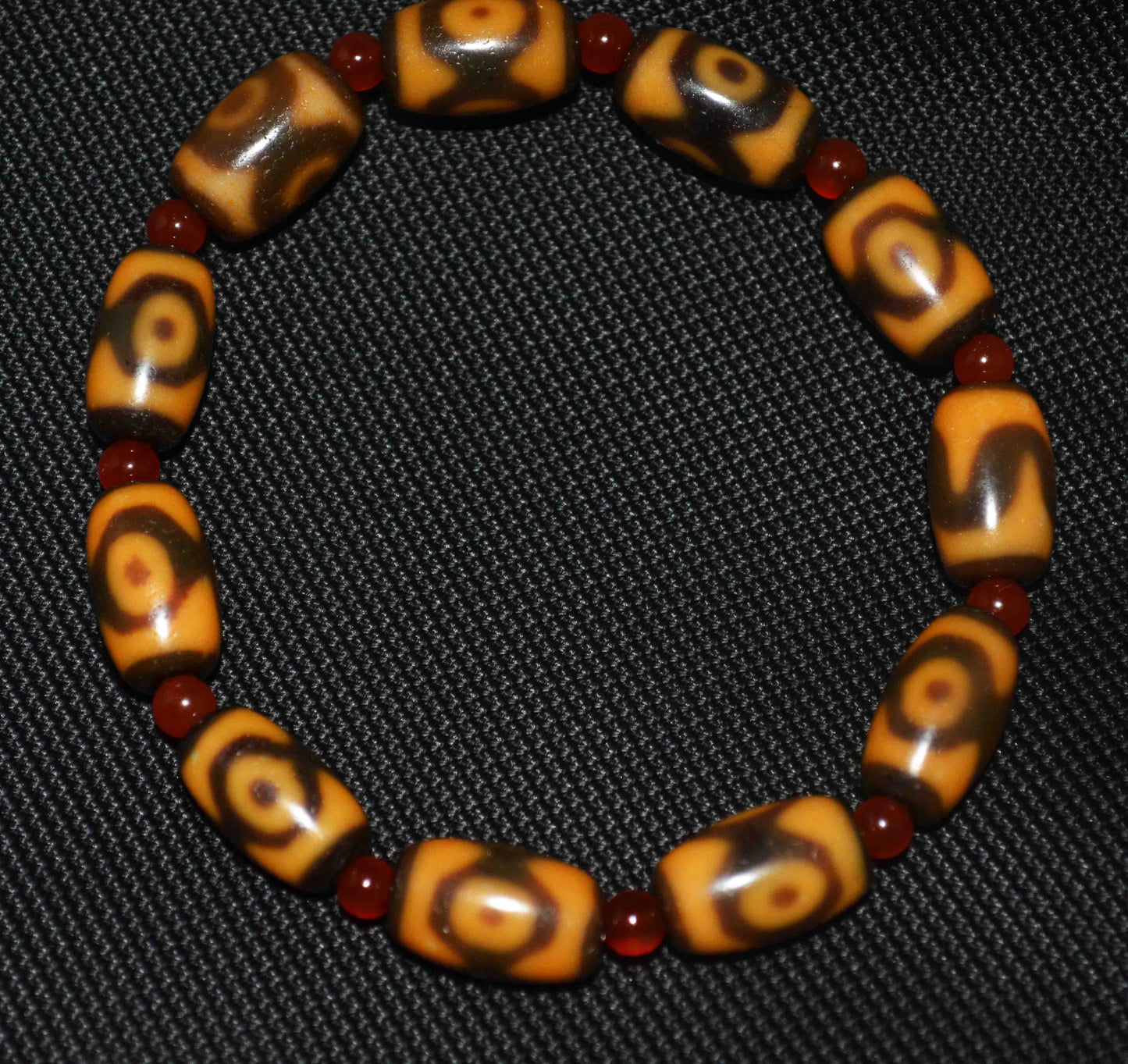 Himalayas Ancient Three Eyes Dzi Bead Bracelet Amulet Real Tibetan Mala Agate Pure 3 Eyed Gzi Old Antique Genuine Talisman Prayer Beads