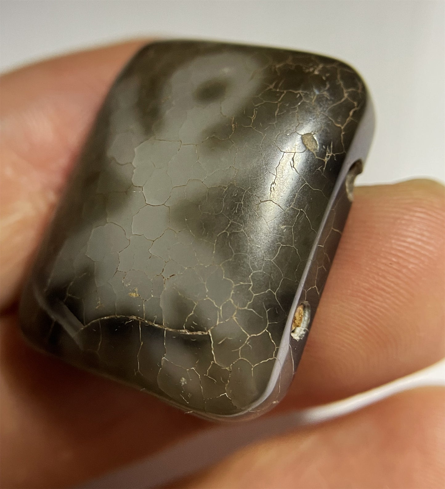 Himalayas Old God of Wealth Dzi Bead Pendant Amulet Tibet Agate Pure Fortune Gzi Antique Real Talisman