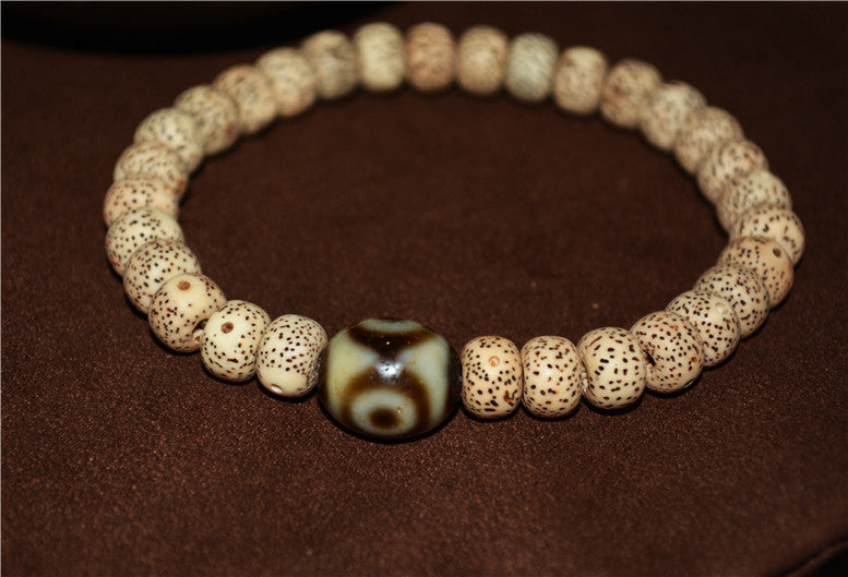 Himalayas Old Three Eyes Dzi Bead Amulet Bracelet Real Tibet Agate 3 Eyed Pure Gzi Talisman