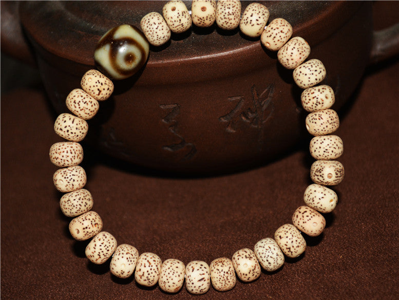Himalayas Old Three Eyes Dzi Bead Amulet Bracelet Real Tibet Agate 3 Eyed Pure Gzi Talisman