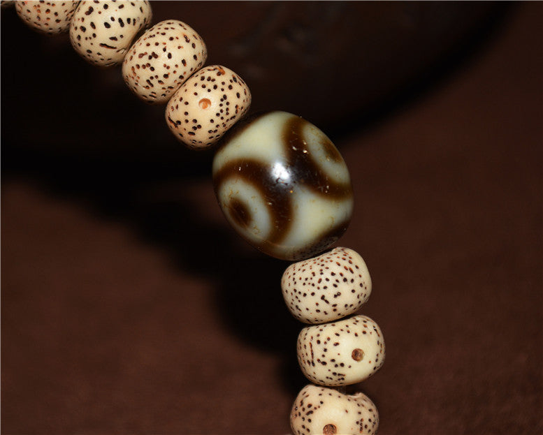 Himalayas Old Three Eyes Dzi Bead Amulet Bracelet Real Tibet Agate 3 Eyed Pure Gzi Talisman