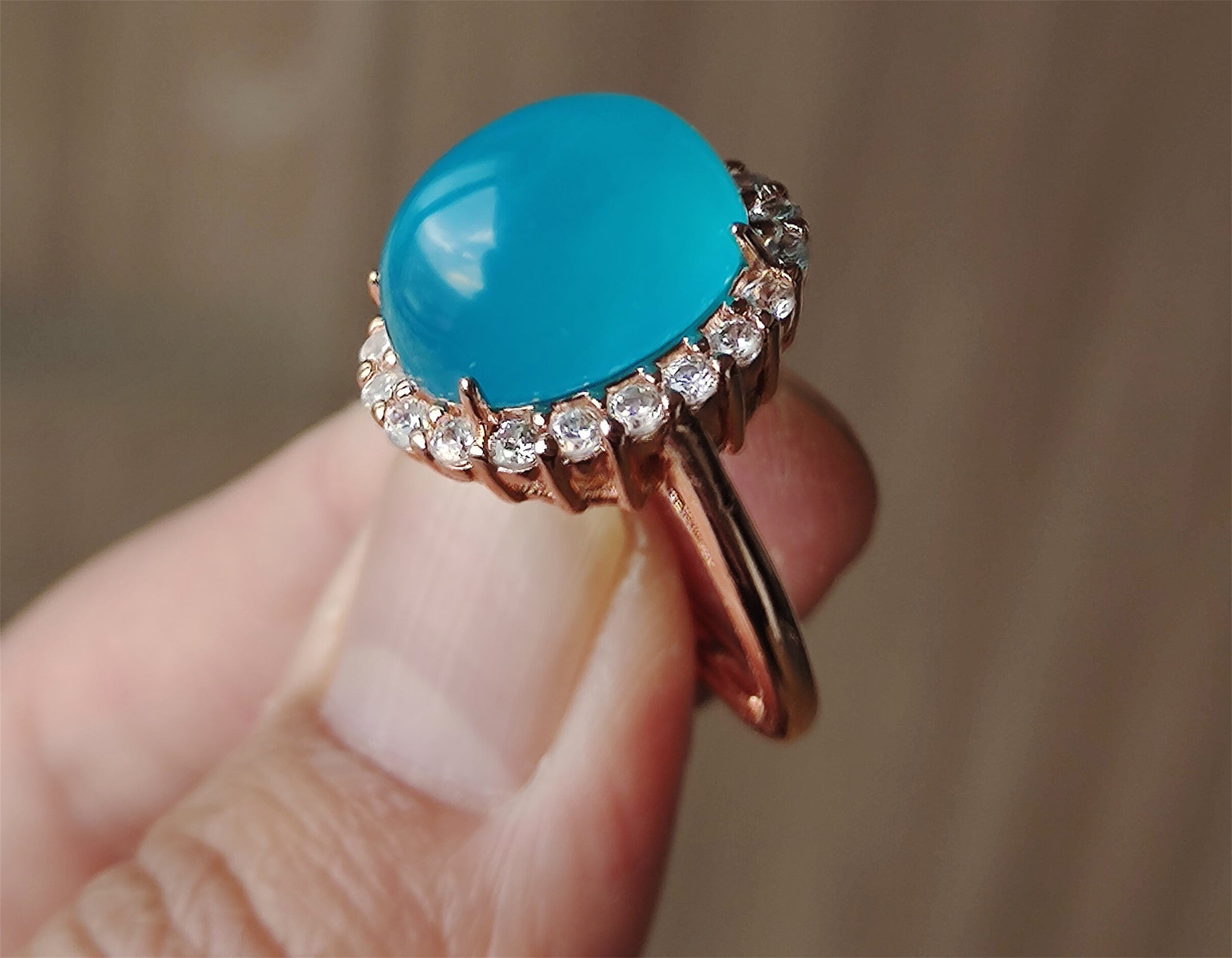 Natural Icy Amazonite Stone Finger Ring Blue Crystal Genuine Chinese Certified Real Oval Glassy Gemstone