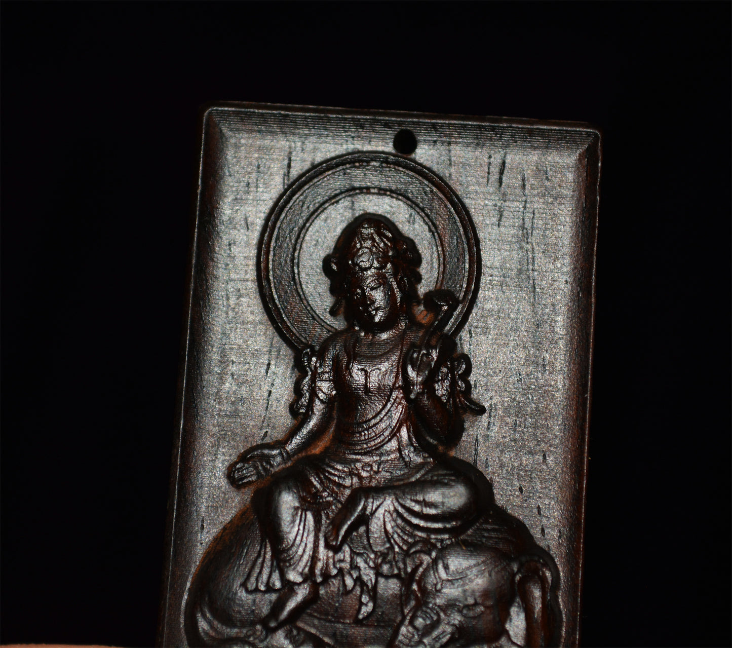 Natural Vietnam Wild Aloeswood Kwan Yin Buddha Pendant Guanyin Kinam Amulet Real Agarwood